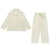 Pijama de Gasa de Doble Capa 100% Algodón Star Jump para Mujer, Nuevo Conjunto de Ropa de Casa de Gasa de Doble Capa 100% Algodón de Manga Larga para Hombre, Adecuado para Usar al Aire Libre