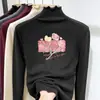 Otoño Invierno 2026 Camiseta Térmica de Felpa para Niña Cuello Medio Alto Manga Larga Capa Base Elegante Ropa Interior Cálida para Niños con Adorno de Volantes