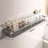 Estante de Almacenamiento con Ventosa Baño Inodoro Sin Taladro Lavabo Montado en Pared Inodoro Estante de Almacenamiento para Inodoro Aluminio Espacial