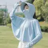 Ropa de Protección Solar de Verano para Mujer Capas de Seda Helada Sombrero de Ala Ancha Chal Blusa Ropa de Protección Solar para Ciclismo Moda Suelta Ropa para Ciclismo