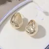 Transfronteiriço Outono e Inverno Novos Produtos Moda Personalidade Estilo Frio Brincos Europeus e Americanos Cobre Banhado a Ouro Versátil Simples Brincos para Mulheres