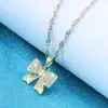 Moda Coreana Nueva Cadena para Clavícula con Lazo Microincrustado de Circonita Collar para Mujer Tendencia Ins Dulce Elegante