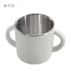 Nueva Taza de Silicona y Acero Inoxidable con Dos Asas para Bebés, Procesamiento de Fábrica de Grado Alimenticio y Personalización, Base Antideslizante y Antivuelco