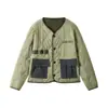 Jaqueta de Algodão Masculina Retrô Japonesa para o Dia a Dia de Inverno, Solta, com Padrão de Abóbora, Gola Alta, Casual, Versátil, Casaco de Algodão
