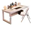 Mesa de computador com cantos arredondados, mesa de trabalho para casa, mesa de estudo para estudantes, mesa de escrita, mesa simples, mesa retangular para quarto, escritório