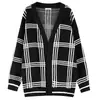 Suéter cárdigan de cuadros estilo callejero de invierno para adolescentes, holgado y moderno, estilo coreano y japonés, chaqueta de punto popular en línea