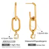 Elegantes Pendientes de Acero Inoxidable con Zirconia Estilo Europeo y Americano, Pendientes de Lujo Ligero de Gama Alta, Tachuelas de Diseño Nicho, Joyería de Acero de Titanio