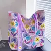 Bolsa de Lona Floral Estilo Coreano, suave, alto valor estético, grande capacidade, versátil para o trabalho, de ombro e de mão