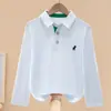 Camiseta de Manga Larga de Algodón Puro para Niños, Top para Niños Mayores, Polo de Otoño para Niños con Cuello Camisero, Moderno
