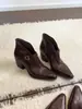 Versión de Piel de Vaca~Hebilla de Metal Casual 2026 Color Pulido Retro Versátil Minimalista Botines de Tacón Alto para Mujer Zapatos de Tacón Alto de Cuero Lavado