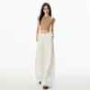 Jeans branco de cintura alta e perna larga, modelo novo 2026, para mulheres, cintura alta, modelador, solto, corte reto, plissado, com efeito de drapeado, comprimento até o chão