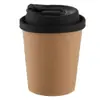 Taza de Café Desechable con Tapa, Taza para Té de Leche de Soya, Taza de Papel Kraft, Taza Comercial para Llevar, Taza de Papel para Bebidas Calientes