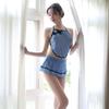Lencería Sexy Cheongsam Uniforme Faja Sexy Retro Falda Traje Malla Transparente Pijama Sexy