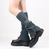 Meias de Lã com Zíper Sexy Coberturas de Bota Felpudas Femininas JK Longas para Pés Aquecedores de Pés de Tricô Quentes Outono e Inverno Tendência