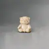 Gato da Sorte Zen Sentado Esculpido em Madeira de Faia, Ornamento de Mesa e Carro, Gato Fofo Trazendo Sorte e Tesouro, Presente de Inauguração