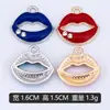 Pingente Exclusivo de Gota de Óleo Labial Cravejado com Diamantes para DIY, Acessórios Decorativos, Venda Direta de Fabricantes Transfronteiriços, Disponível para Atacado de Lote Misto