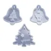 Molde de Resina de Cristal DIY Papoula para Fazer Pingentes de Árvore de Natal Renas, Enfeites de Bolsa e Moldes Decorativos de Silicone