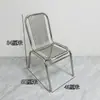 Respaldo de Acero Inoxidable Silla de Metal Silla de Comedor Estilo Hong Kong Silla Estilo Industrial para el Hogar Taburete Simple de Hotel Silla de Mahjong