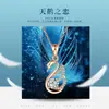 Moda Estilo Coreano Feminino Cristal Feminino Joia Banhada a Prata Colar Feminino Curto Pingente de Cisne Presente de Dia dos Namorados para Namorada