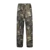 Estilo Americano Retro Estilo Scrap Estampa de Cobra Camuflagem Vestido Jeans Masculino e Feminino Casual Design de Nicho Senso Hip Hop Calças Mop