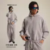 Moletom Masculino Tendência Outono e Inverno Novo Estilo Versão Curta Larga Boxy com Lavagem Desgastada e Visual Vintage