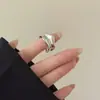 Anillo de Línea Ondulada Suave Estilo Coreano Minimalista Chapado en Oro Versátil Moda Anillo Abierto Simple Anillo de Metal