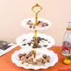 Prato de Frutas de Múltiplas Camadas com Alto Valor Estético, Toque de Luxo Leve e Sofisticado, Adequado para Mesa de Centro de Sala de Estar, Prato de Lanches, Prato de Exibição de Frutas Secas e Prato Dividido