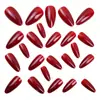 Unhas Removíveis Wearable Manicure Moda Casual Vermelha Estilo Europeu e Americano Ins Bico Redondo Unhas Amêndoa Simples e Fashion