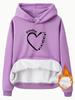Top Sudadera de Otoño e Invierno para Mujer Europea y Americana Transfronteriza Patrón de Amor de Abuela Estampado Casual con Forro Polar Suéter Grueso