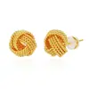 Pendientes de Plata 925 con Cierre de Plata Chapado en Oro Cobre Pendientes Geométricos Tejidos Vintage Transfronterizos para Mujer Accesorios de Oreja Versátiles de Moda