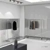 Estante de Exhibición para Tienda de Ropa Barra para Colgar Ropa de Pie para Tienda de Ropa de Hombre y Mujer Acero Inoxidable Simple Móvil Estante Isla para Ropa Infantil