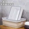 Cesta de armazenamento de mesa de imitação de rattan para uso doméstico, organizador de itens diversos para banheiro, cesta de plástico para lanches na cozinha e sala de estar