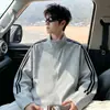 Chaqueta con Rayas de Cinta y Cuello Alto para Hombre, Estilo Delgado de Verano para Adolescentes, Ropa Deportiva al Aire Libre, Ropa para la Piel, Chaqueta Estilo Nuevo 2026