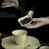 Herramientas de Cerámica Esmaltada Verde Estilo Dinastía Tang y Song, Accesorios de Té para el Hogar, Accesorios para Ceremonia del Té, Dispositivo de Observación de Té, Pieza Decorativa