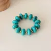 Pulsera elástica de cuentas planas estilo vintage europeo y americano para mujer, pulsera de resina superventas transfronteriza, joyas y accesorios para la mano