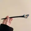 Novo prendedor de cabelo flor com borla de pérola estilo chinês para mulheres, presilha lateral, acessório de cabelo Hanfu estilo antigo, acessório para fotos