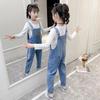 Tirantes para Niña Pantalones Vaqueros de Primavera y Otoño para Niños Pantalones para Niña Estilo Coreano Pantalones para Niños Grandes Ropa de Abrigo Portabebés