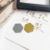 Spot atacado etiqueta de identificação hexagonal de aço inoxidável lisa para cachorro cartão de animal de estimação metal chaveiro anti-perda gravação