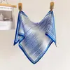 Bufanda Triángulo Sencilla Rayada de Seda Imitación Estampada con Cinturón, Chal Protector Solar, Bufanda de Cuello, Bufanda de Seda para Mujer, Pañuelo de Cuello, Pañuelo para la Cabeza, Bufanda