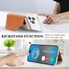 Compatible con Apple y Android, tarjetero magnético universal para teléfono de cuero PU con ranura para tarjeta extraíble y anillo magnético MagSafe
