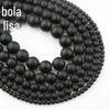 Shun bead preto fosco pedra preta vidro solto conta redonda conta faça você mesmo pulseira colar acessórios atacado vendas diretas da fábrica