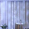 Luzes de Corda de Fio de Cobre LED para Cortina Transfronteiriças com Ganchos 3*3 Metros USB Controle Remoto Luzes de Cortina Decoração de Feriado de Natal Luzes de Fada