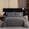 Kit Mais Vendido da Amazon Transfronteiriço Conjunto de Três Peças para Comércio Exterior Europeu e Americano Acolchoado Escovado Acolchoado Onda Quilt Grosso Cor Sólida Roupa de Cama