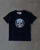 Camiseta de Manga Corta con Cuello Redondo Estilo Retro Vintage Oscuro Gótico Calavera Street Wear Americano Mediados de Siglo