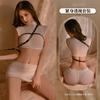 Ropa Íntima Sexy Manyan, Traje de Yoga Ajustado Caliente sin Mangas con Escote Alto y Abertura Estilo Femenino Transparente 100365