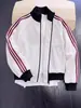 Sudadera cárdigan de punto gofrado con contraste de rayas azules para hombre y mujer, estilo americano de otoño, chaqueta deportiva de pareja con cuello alto y tres rayas