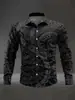 Camisa casual de manga larga impresa transfronteriza con un elegante diseño de estampado digital