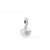 Panjia Dora Plata de Ley S925 Corazón Rosa Flor de Primula Colgante Pulsera Redonda con Cuentas Pulsera Accesorios DIY