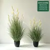 Planta en maceta de hierba de cola de perro artificial corta transfronteriza, oruga, paisajismo de plantas pequeñas, adornos decorativos para sala de estar, paisaje de plantas verdes artificiales