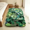 Alfombra Flotada de Hojas de Planta de Venta Caliente Transfronteriza Alfombra de Mesita de Noche Alfombra de Baño Inodoro Alfombrilla Antideslizante Absorbente de Agua Alfombra Larga de Tira
